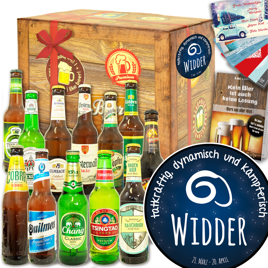 Sternzeichen Widder | 12 Spezialitäten Biere Welt und Deutschland | Box