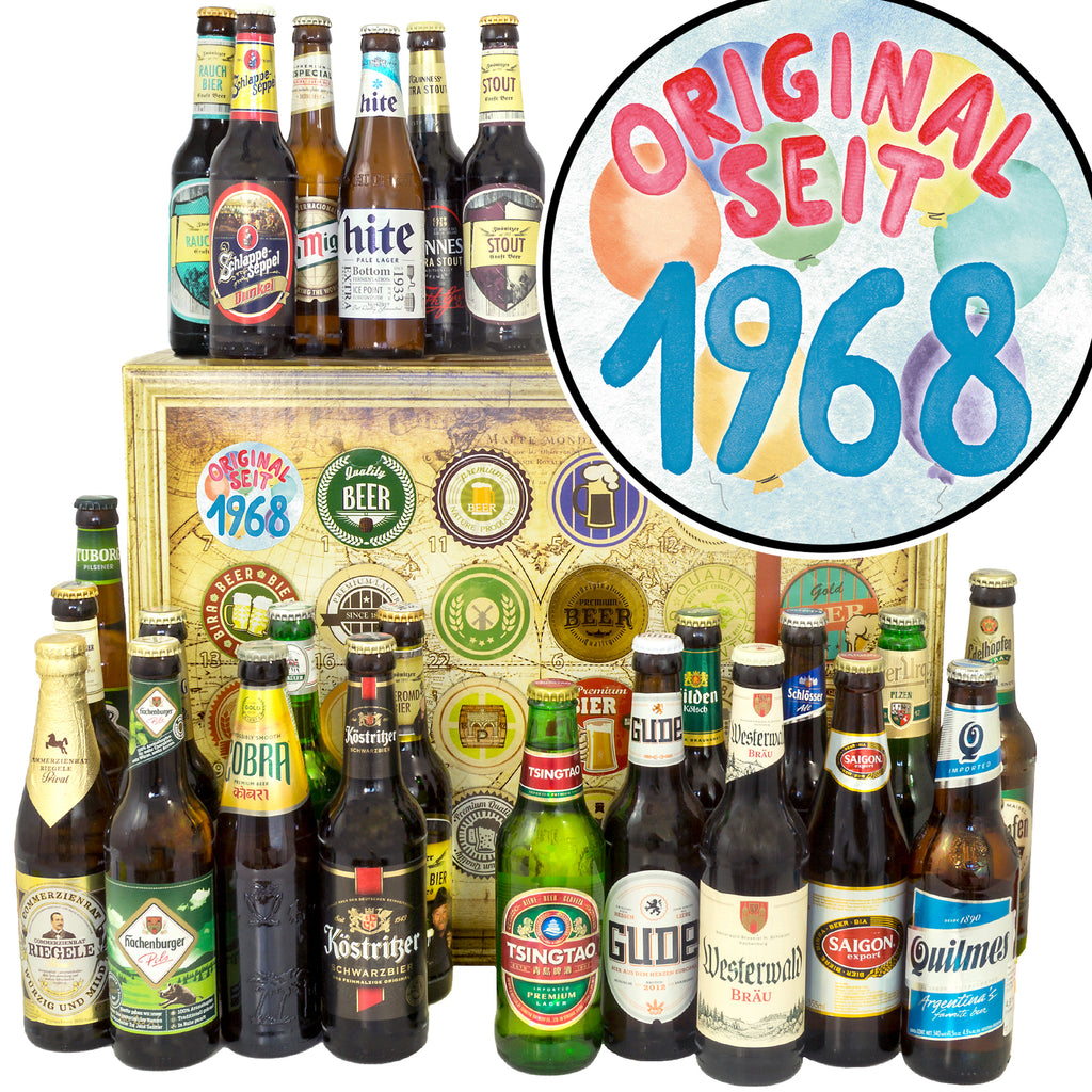 Original seit 1968 | 24x Bier aus Welt und Deutschland | Bier Geschenk