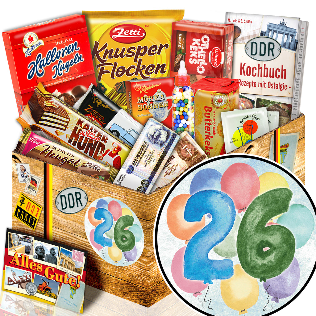 Zahl 26 - Süßigkeiten Set DDR L - monatsgeschenke.de