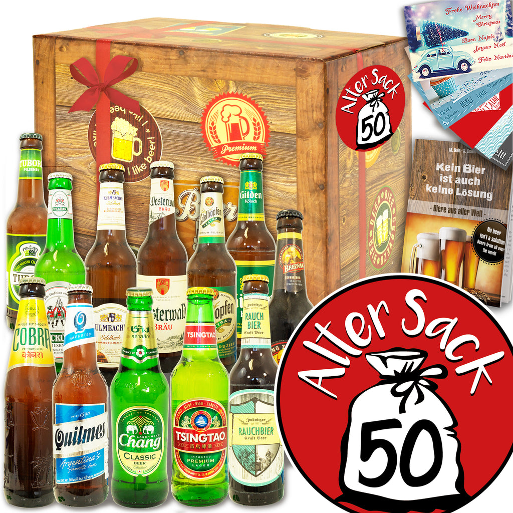 Alter Sack 50 | 12x Biere Welt und Deutschland | Bierpaket