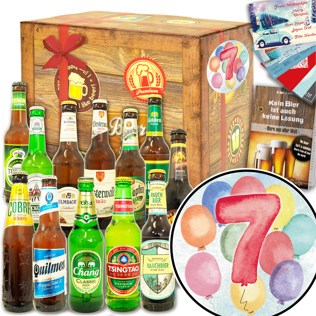 Jahrestag 7 | 12x Bier aus der Welt und Deutschland | Geschenkkorb