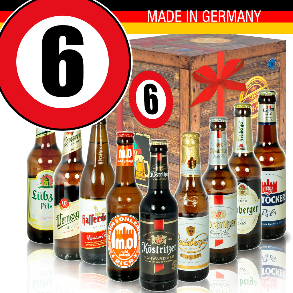 Zahl 6 | 9 Biersorten Biere aus Ostdeutschland | Geschenk Box