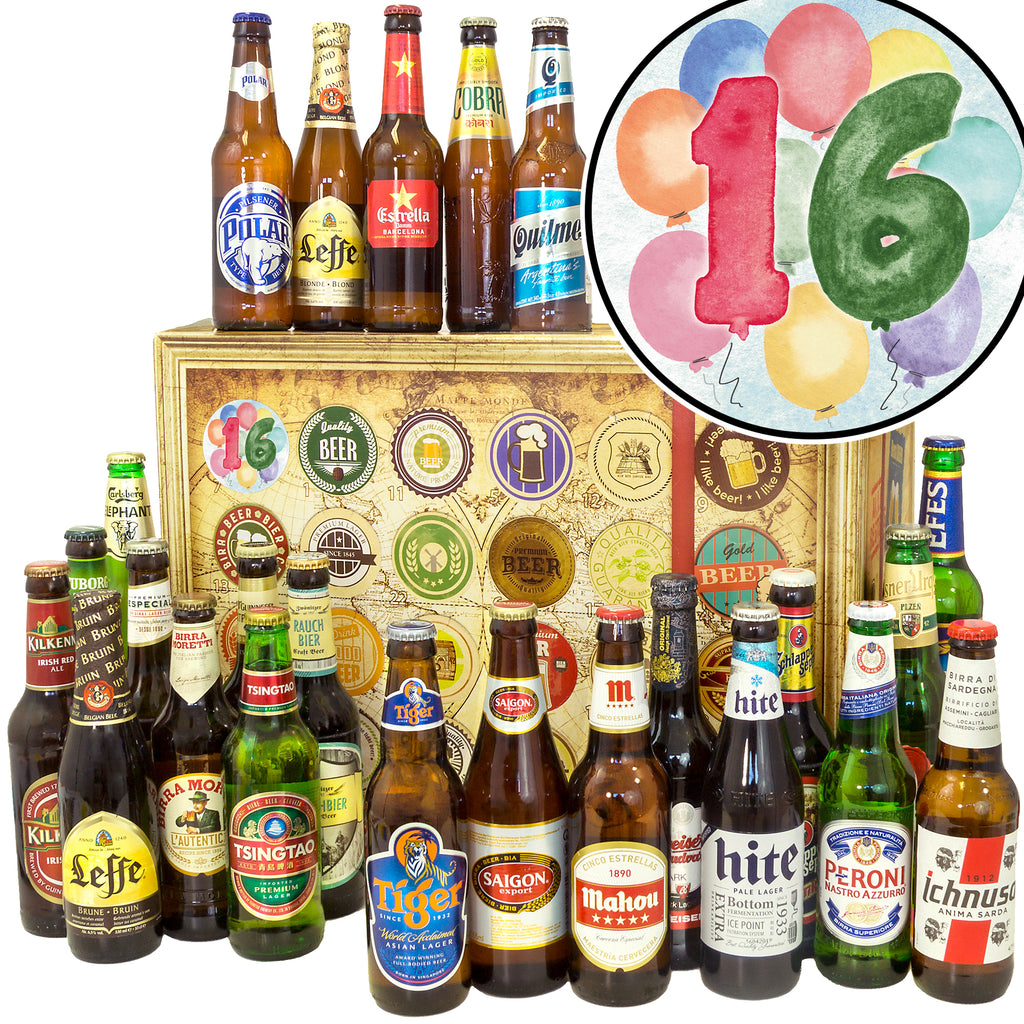 Jahrestag 16 | 24x Bier Weltreise | Geschenkpaket