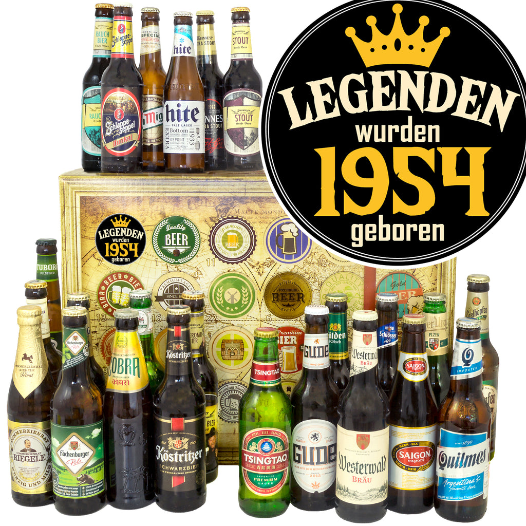 Legenden 1954 | 24 Flaschen Bier International und Deutschland | Probierpaket