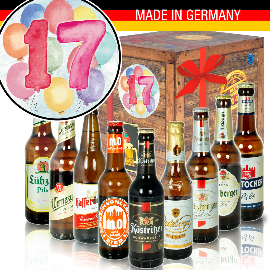 Hochzeitstag 17 | 9x Bier Biere aus Ostdeutschland | Geschenkbox