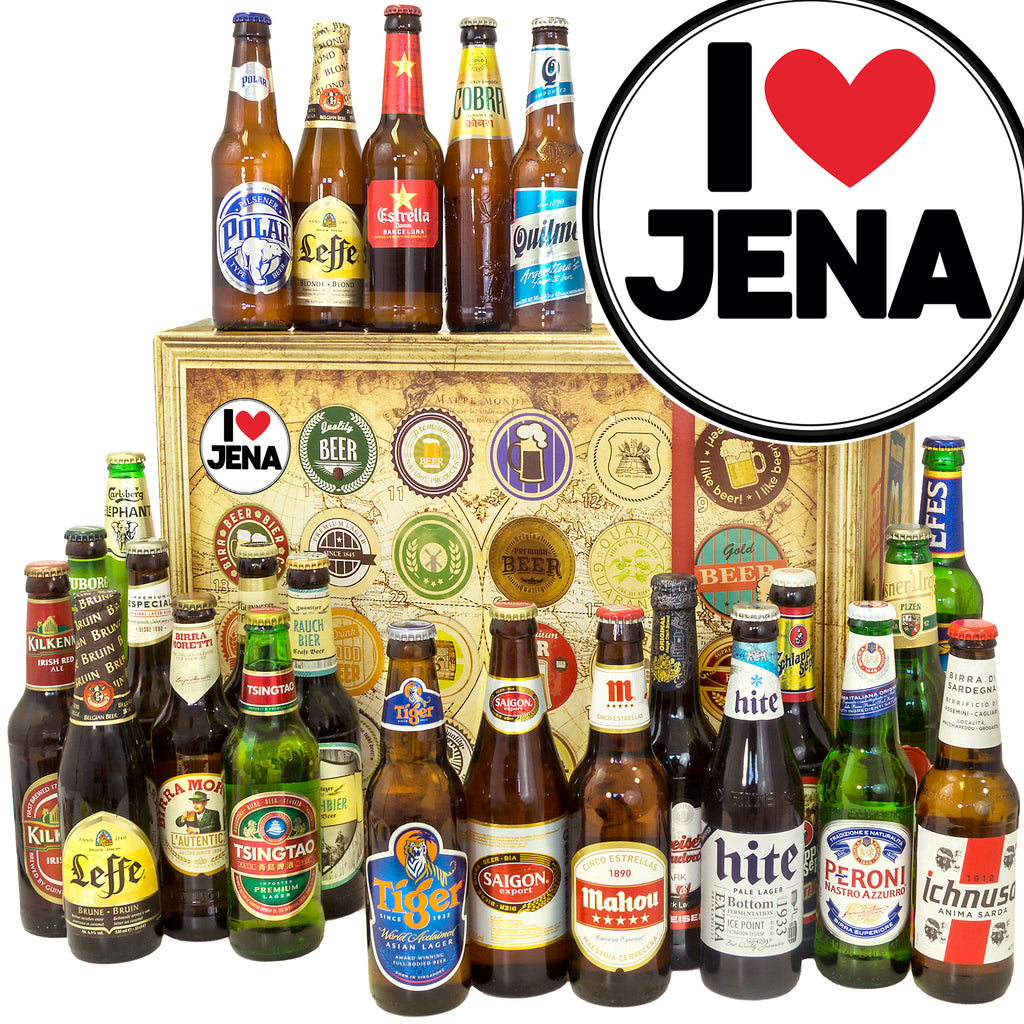 I love Jena | 24 Spezialitäten Biere der Welt | Geschenk Set