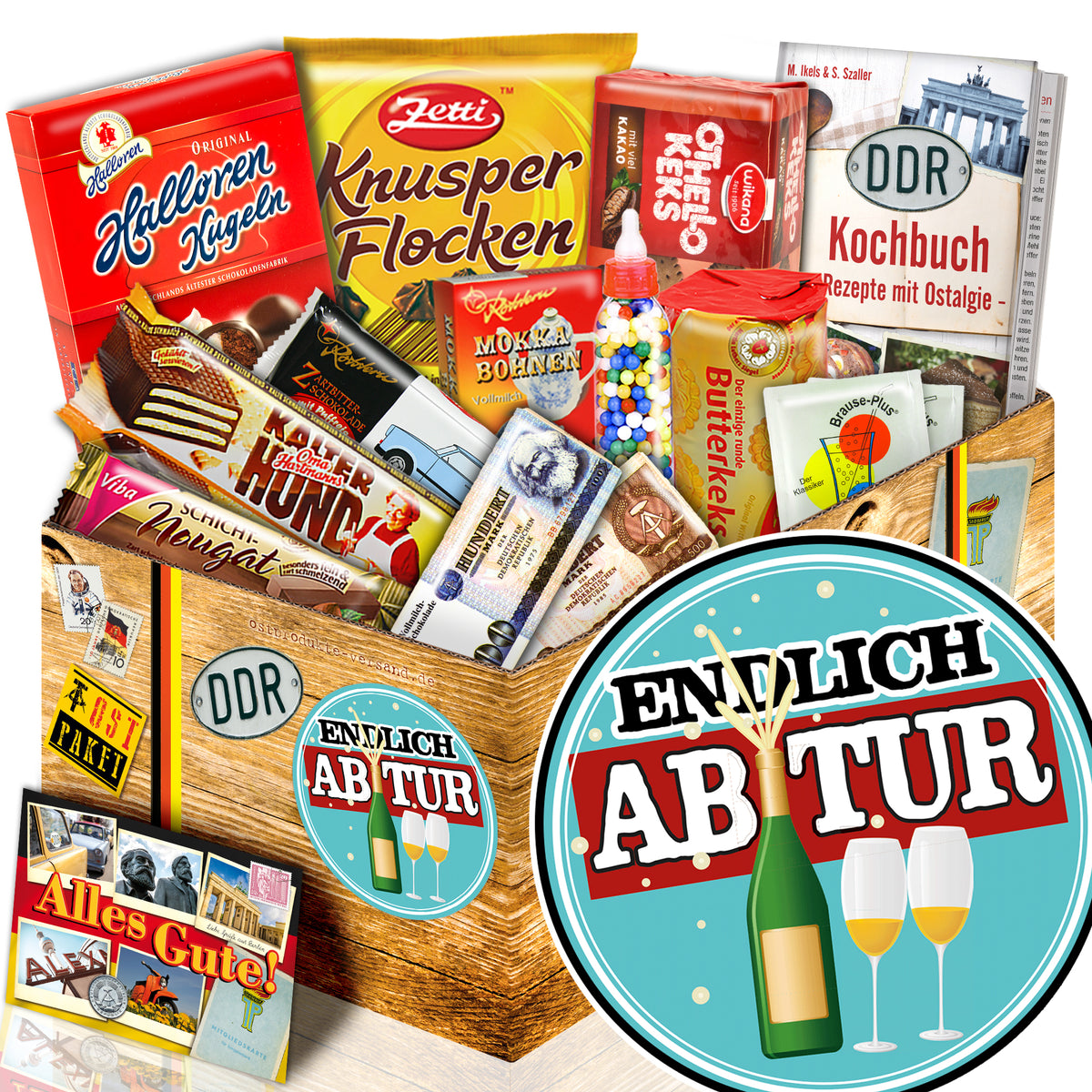 Endlich Abitur - Süßigkeiten Set DDR L - monatsgeschenke.de
