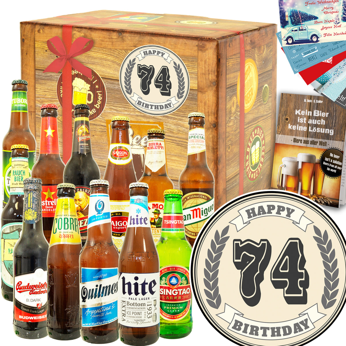 Geburtstag 74 | 12 Spezialitäten Bier Weltreise | Bier Geschenk