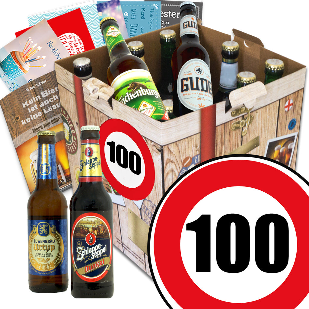 Zahl 100 | 9 Flaschen Biere aus Deutschland | Paket