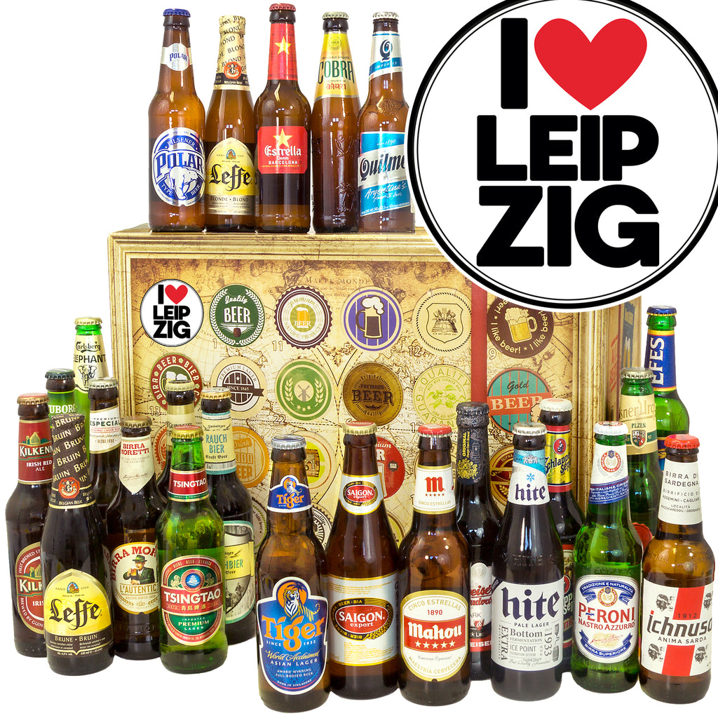 I love Leipzig | 24 Spezialitäten Biere aus aller Welt | Geschenkkorb