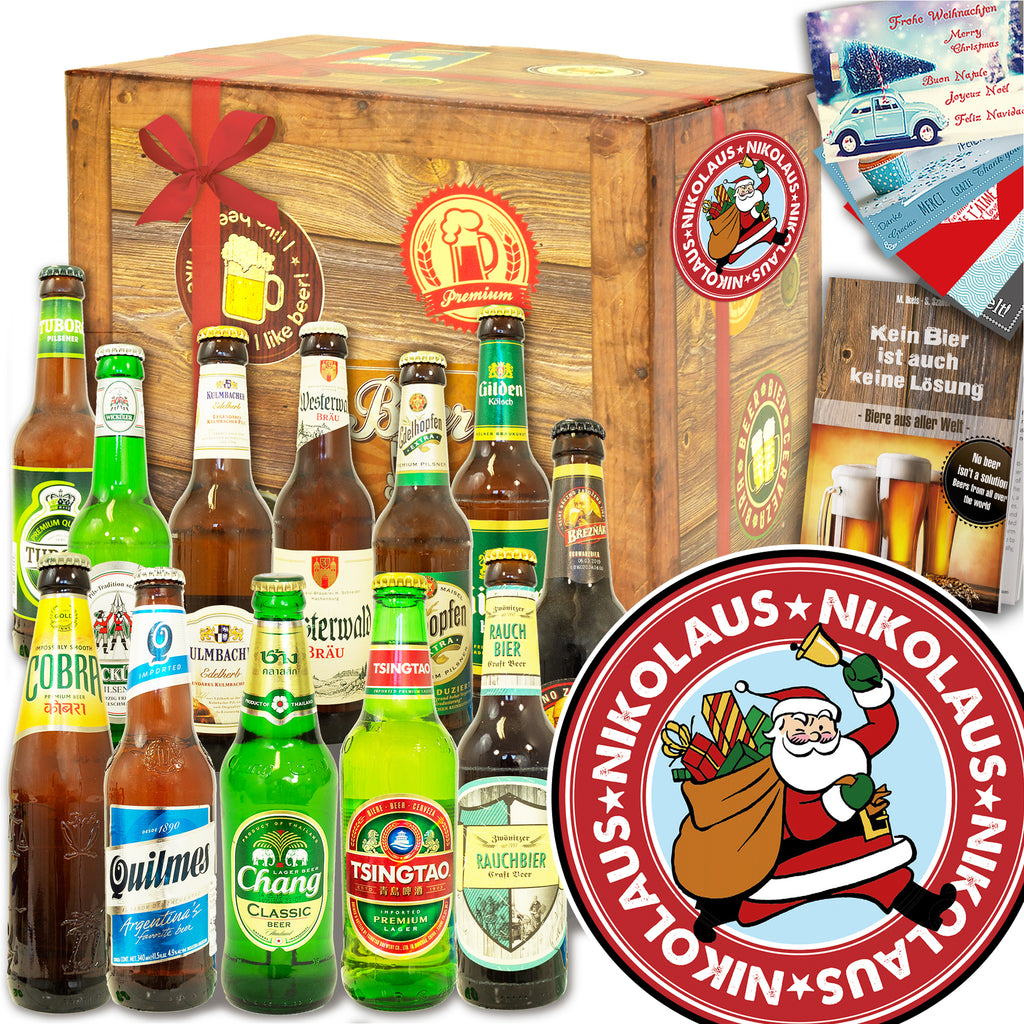 Nikolaus | 12x Bier aus der Welt und Deutschland | Biergeschenk