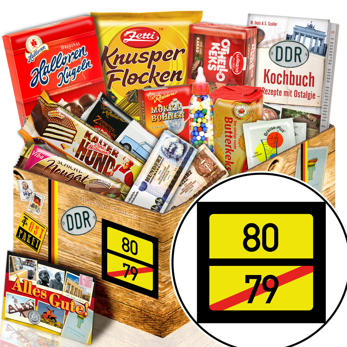 Ortsschild 80 - Süßigkeiten Set DDR L
