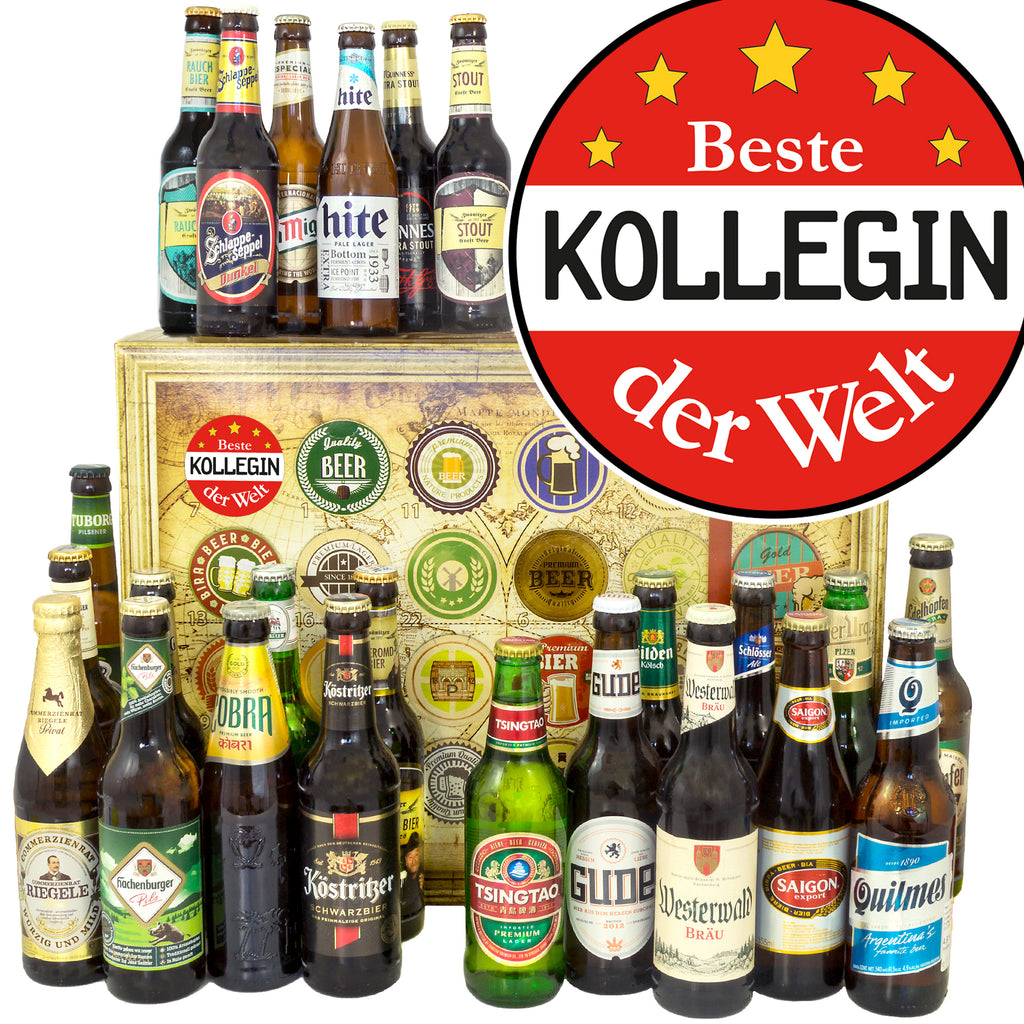 Beste Kollegin | 24x Biere Welt und Deutschland | Box