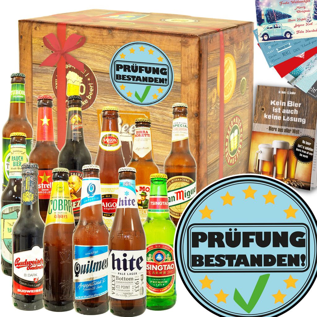 Prüfung bestanden | 12 Flaschen Biere der Welt Exoten | Bierset