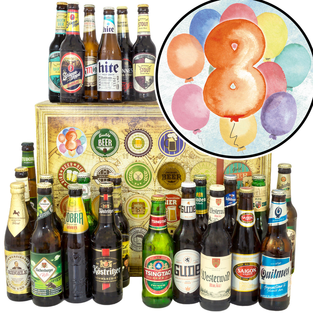 Hochzeitstag 8 | 24 Flaschen Bier aus Welt und Deutschland | Biertasting