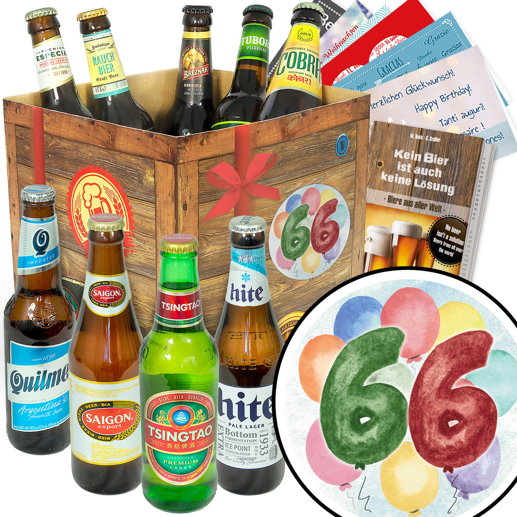 Geburtstag 66 | 9x Bier aus aller Welt | Geschenkbox