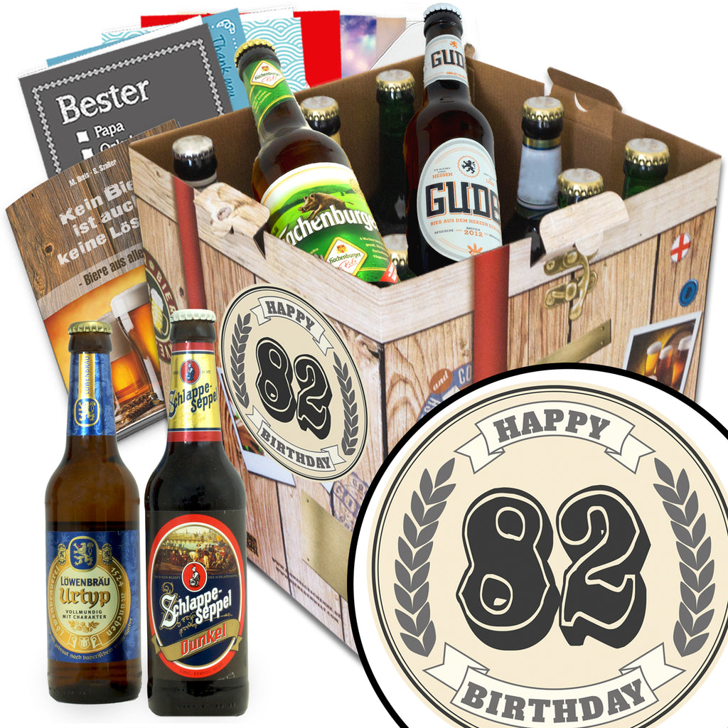 Geburtstag 82 | 9 Flaschen Bier Deutschlandreise | Geschenk Set