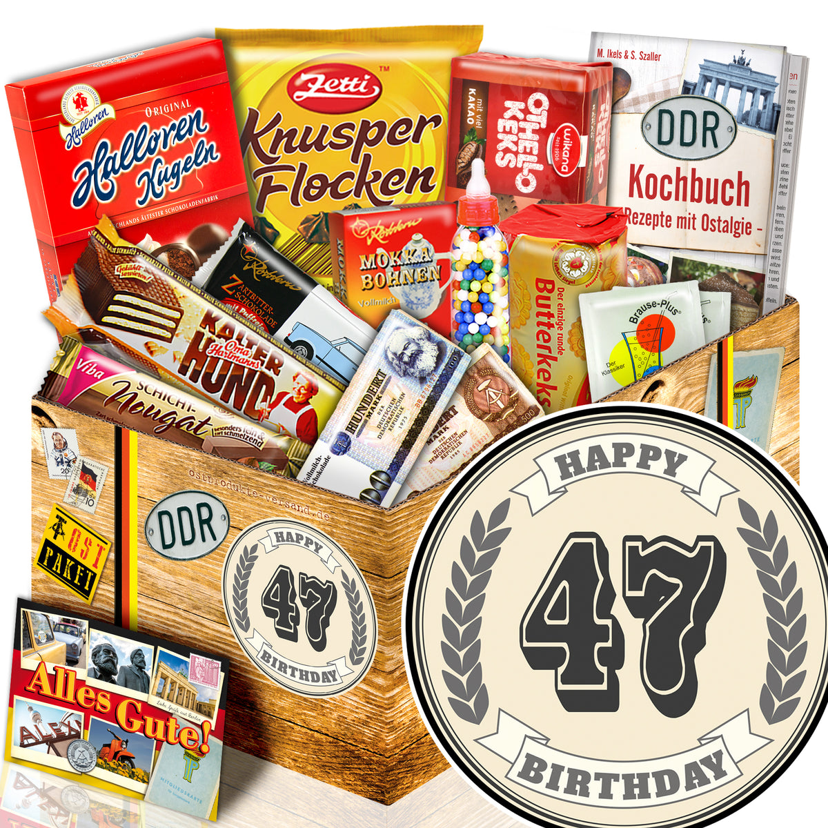 47 Zahl - Süßigkeiten Set DDR L - monatsgeschenke.de