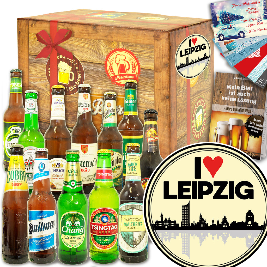 I love Leipzig | 12 Spezialitäten Biere Welt und Deutschland | Bierpaket