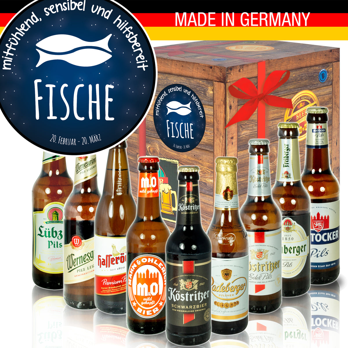 Sternzeichen Fische | 9 Biersorten Biere aus Ostdeutschland | Geschenkidee