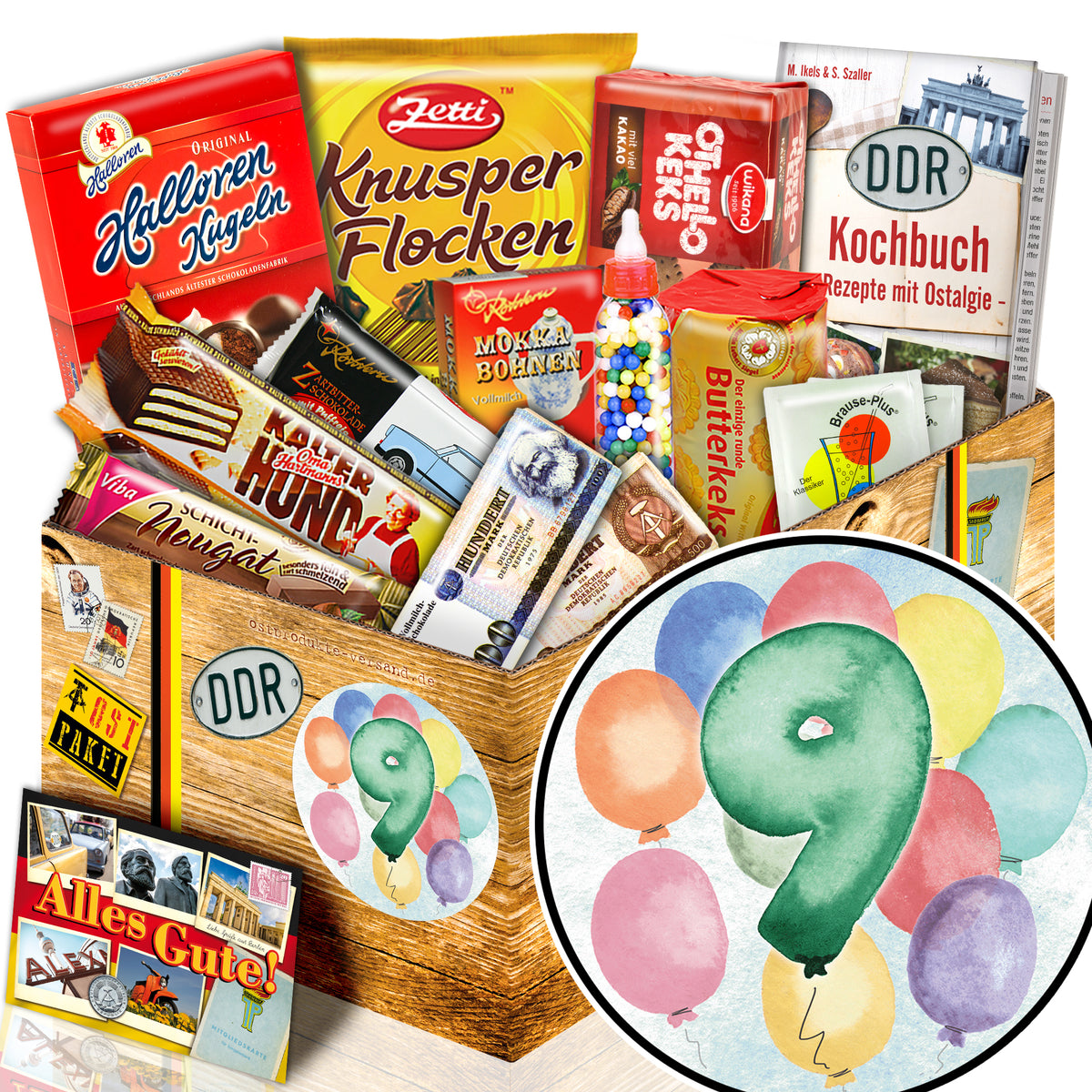 Zahl 9 - Süßigkeiten Set DDR L