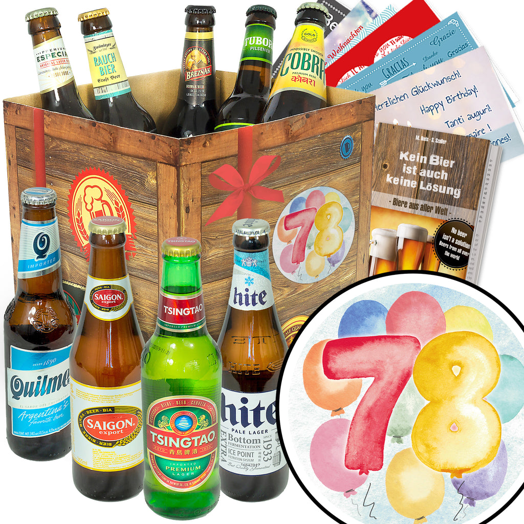 Geburtstag 78 | 9 Biersorten Biere der Welt | Geschenk Box