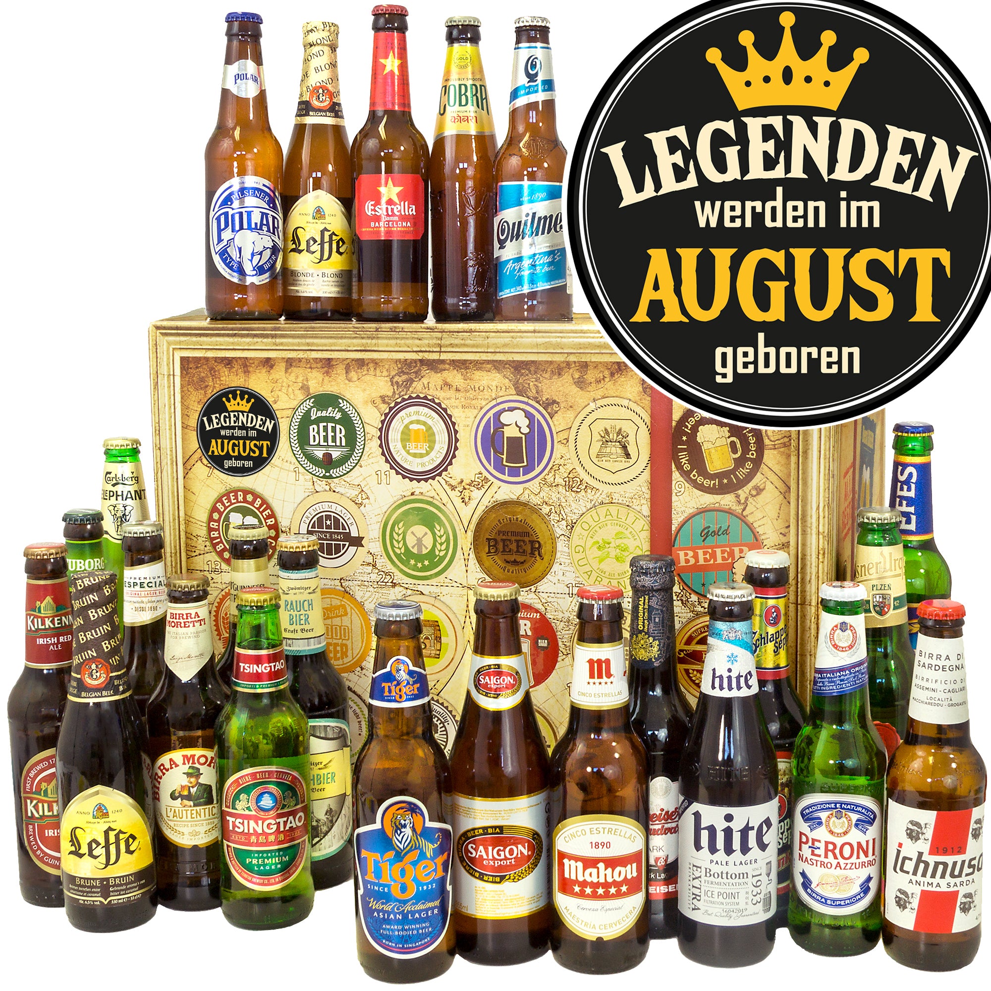 Legende August | 24x Bier aus aller Welt | Biertasting - monatsgeschenke.de