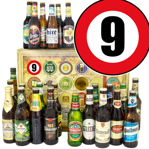 Zahl 9 | 24x Bier Bier aus Welt und Deutschland | Bierset
