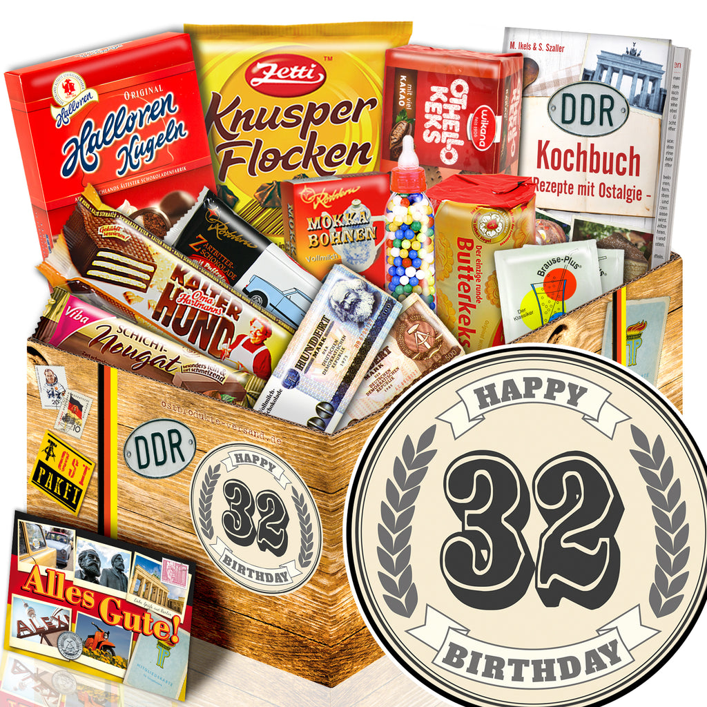 32 Zahl - Süßigkeiten Set DDR L - monatsgeschenke.de