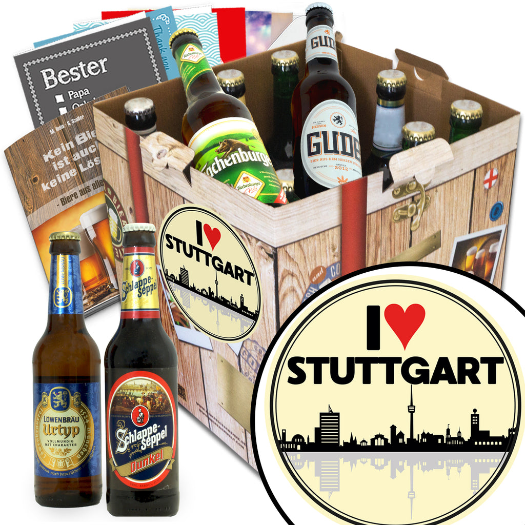 I love Stuttgart | 9 Flaschen Deutsche Biere | Box