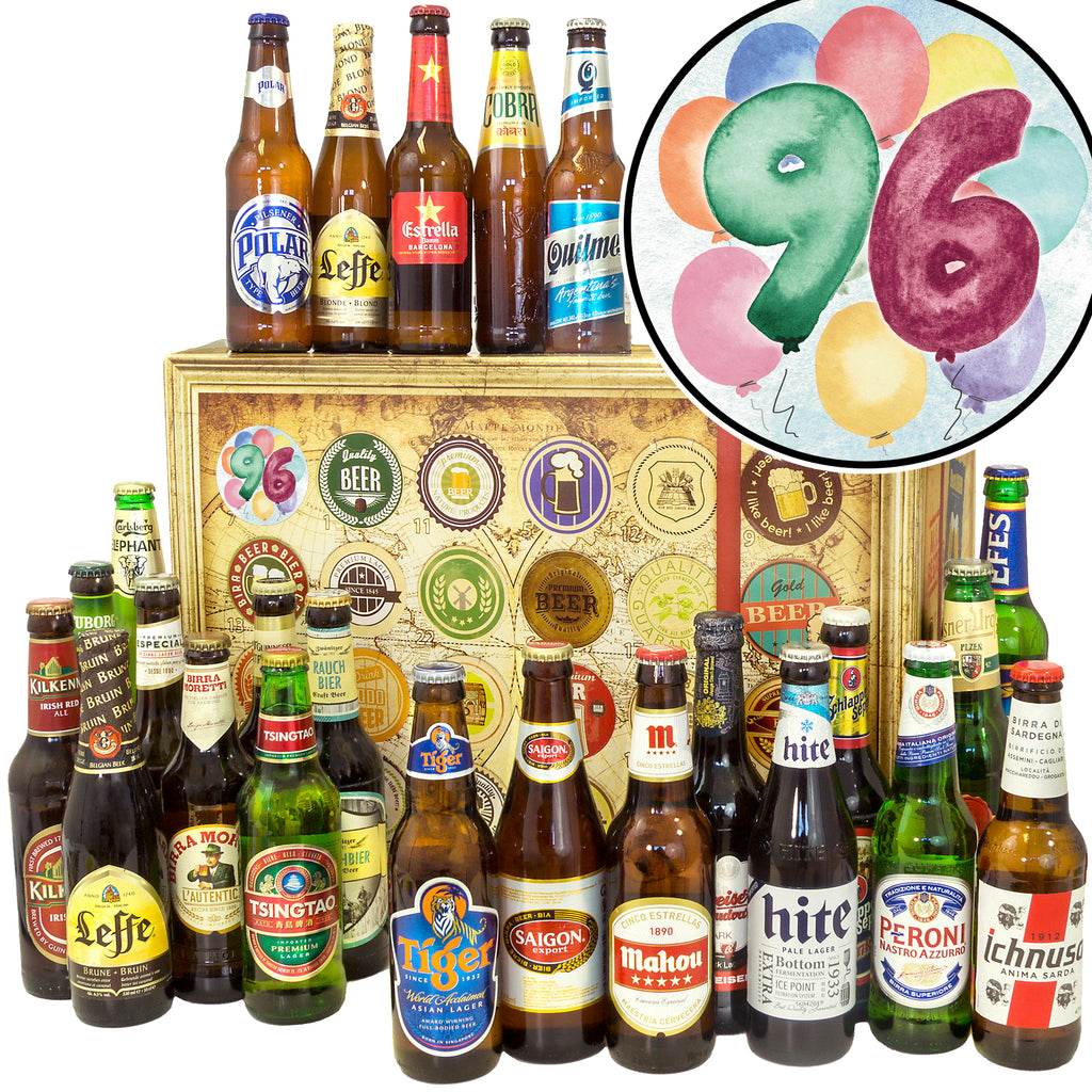 Geburtstag 96 | 24 Spezialitäten Bier aus aller Welt | Bier Geschenk