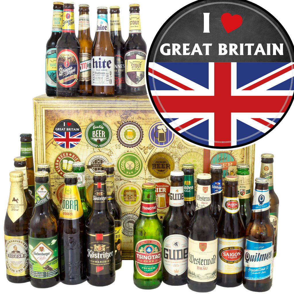 I love Great Britain | 24 Spezialitäten Bier Deutschland und Welt | Biergeschenk
