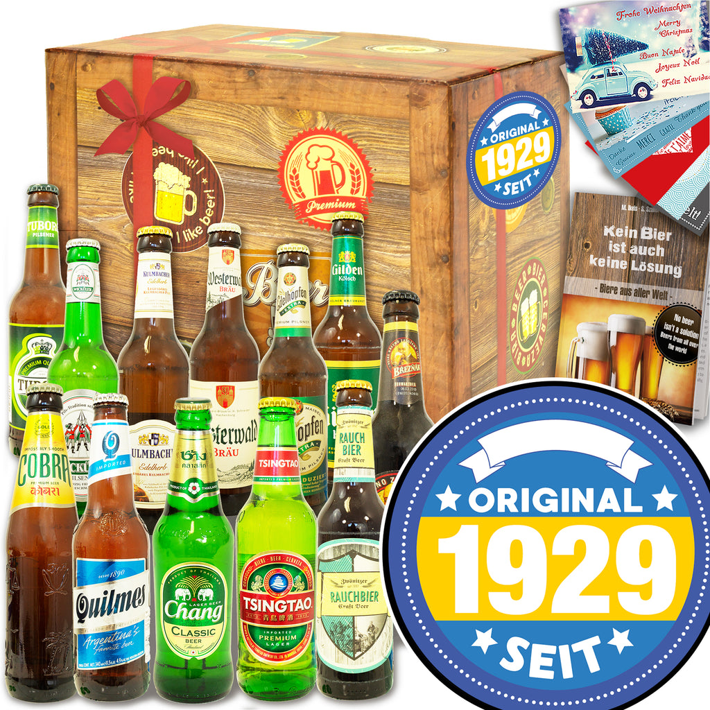 Original seit 1929 | 12 Flaschen Bier International und DE | Bier Geschenk