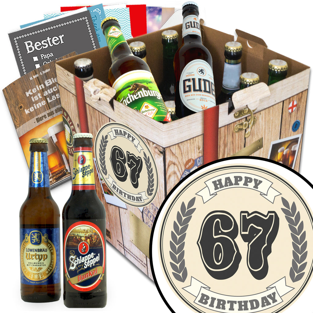 Geburtstag 67 | 9 Flaschen Biere Deutschland | Bier Geschenk