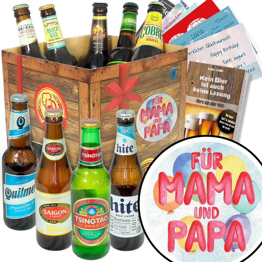 Für Mama & Papa | 9 Biersorten Bier aus aller Welt | Geschenk Set