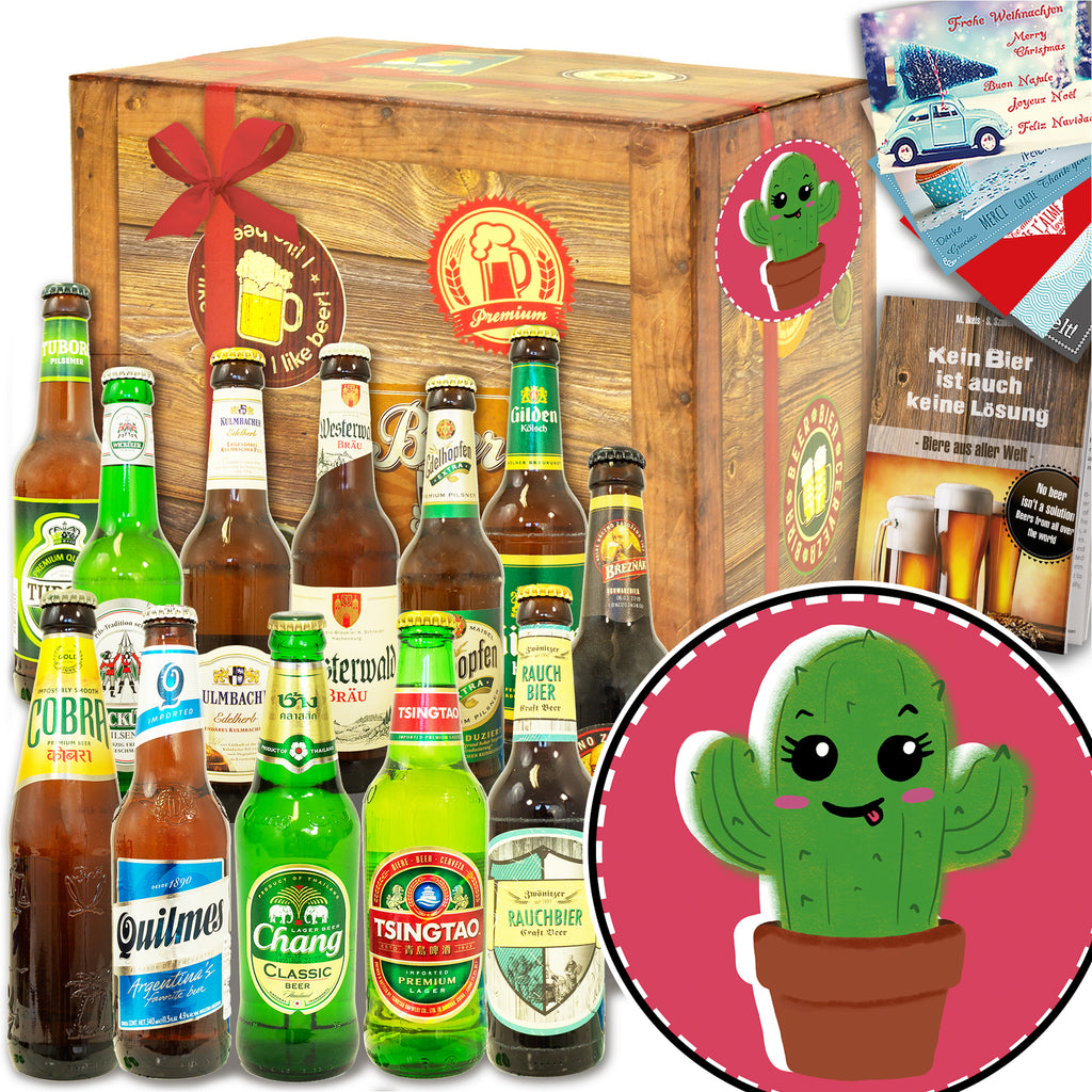 Kaktus | 12 Biersorten Bier aus der Welt und Deutschland | Geschenkkorb
