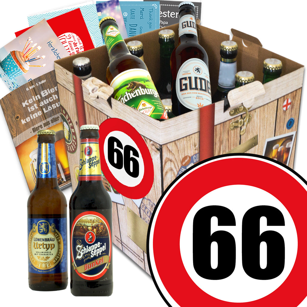Zahl 66 | 9x Bier Deutschlandreise | Geschenk Set