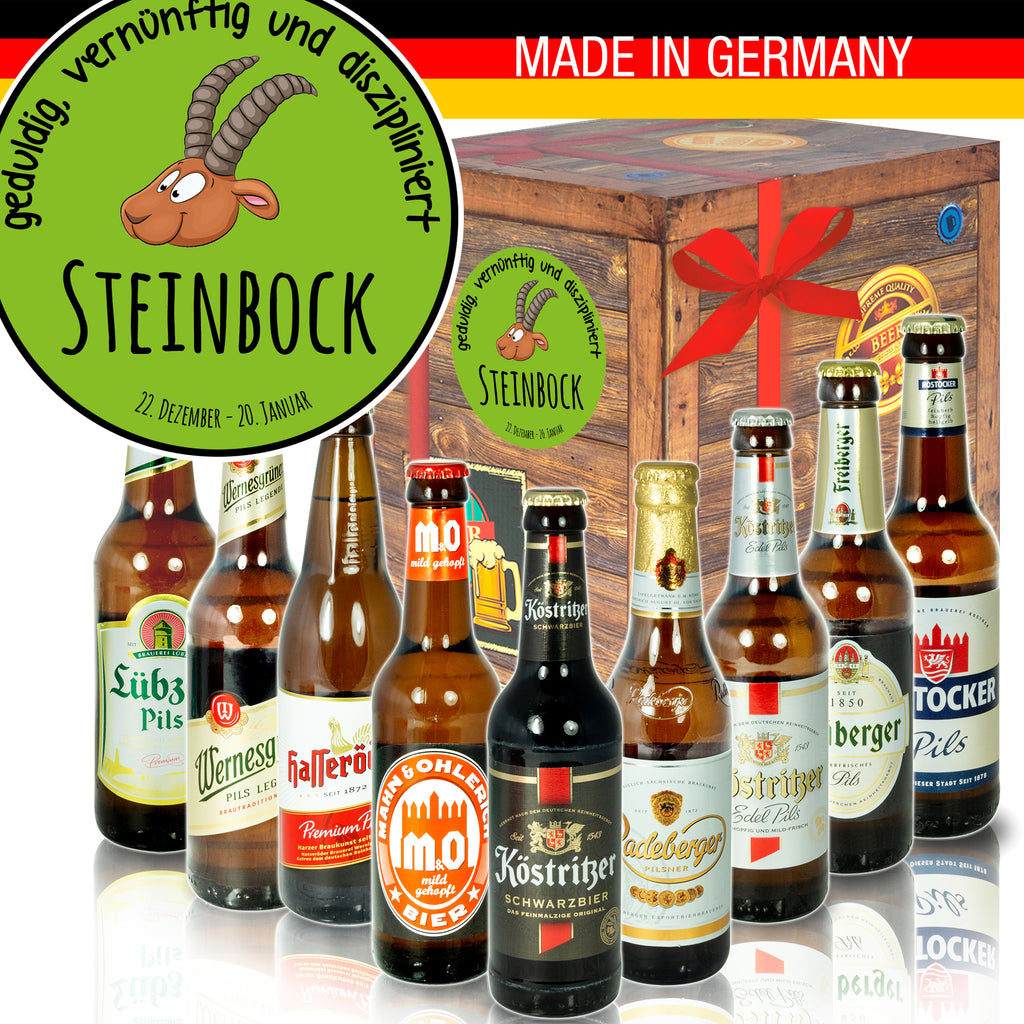 Sternzeichen Steinbock | 9 Flaschen Biere aus Ostdeutschland | Geschenkpaket