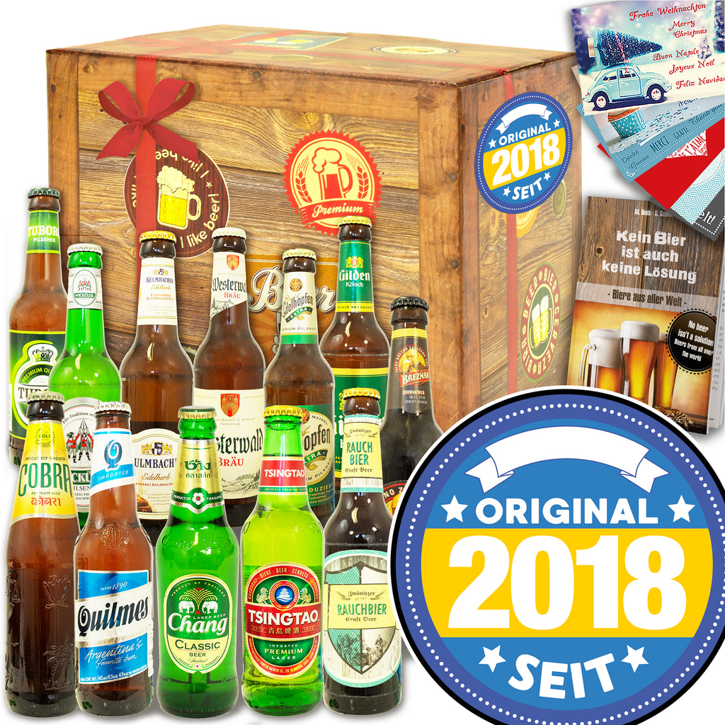 Original seit 2018 | 12 Spezialitäten Bier Deutschland und Welt | Geschenk Box