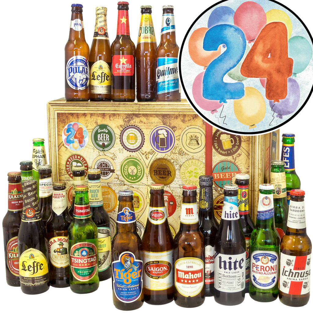 Geburtstag 24 | 24 Biersorten Biere der Welt | Bier Geschenk