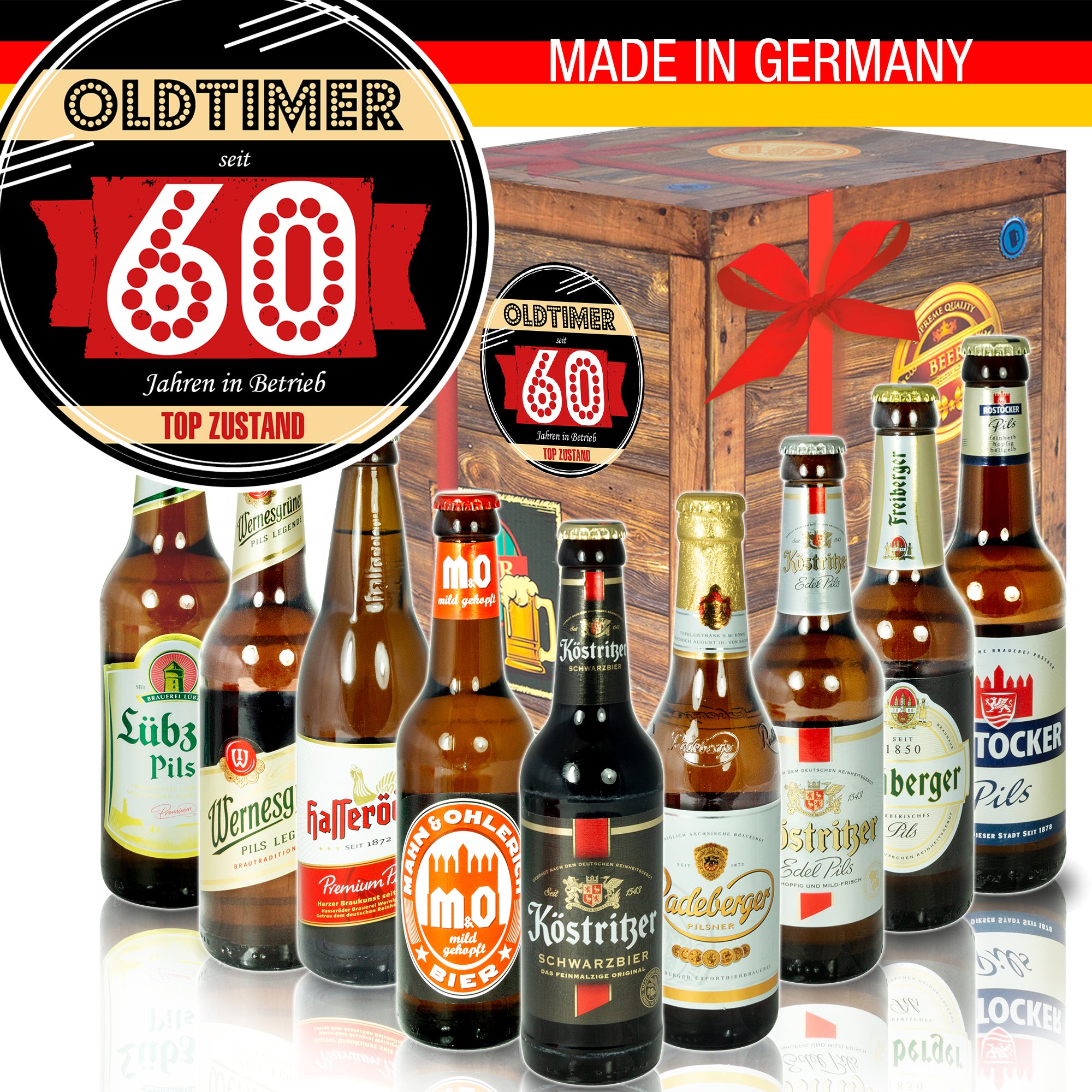 Oldtimer 60 | 9 Biersorten Ostdeutsche Biere | Biergeschenk