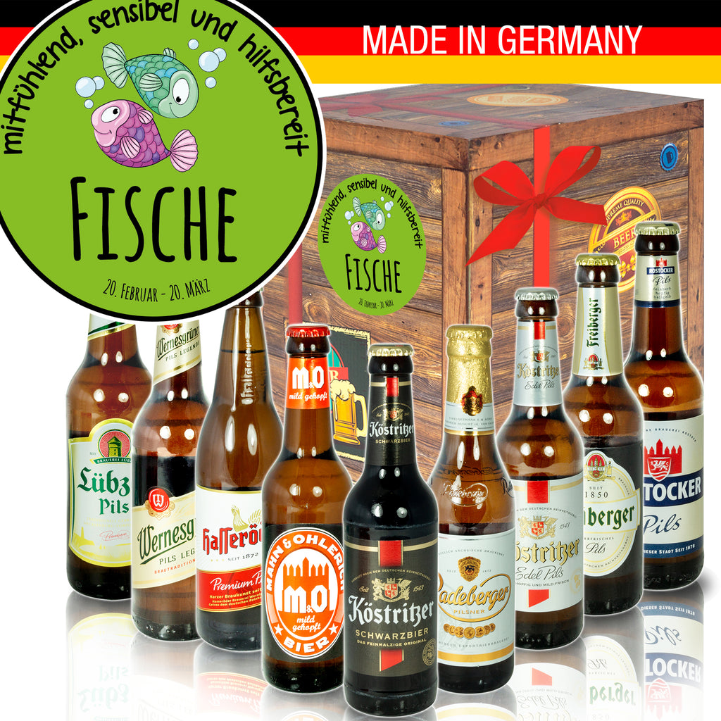 Sternzeichen Fische | 9x Biere aus Ostdeutschland | Geschenk Box