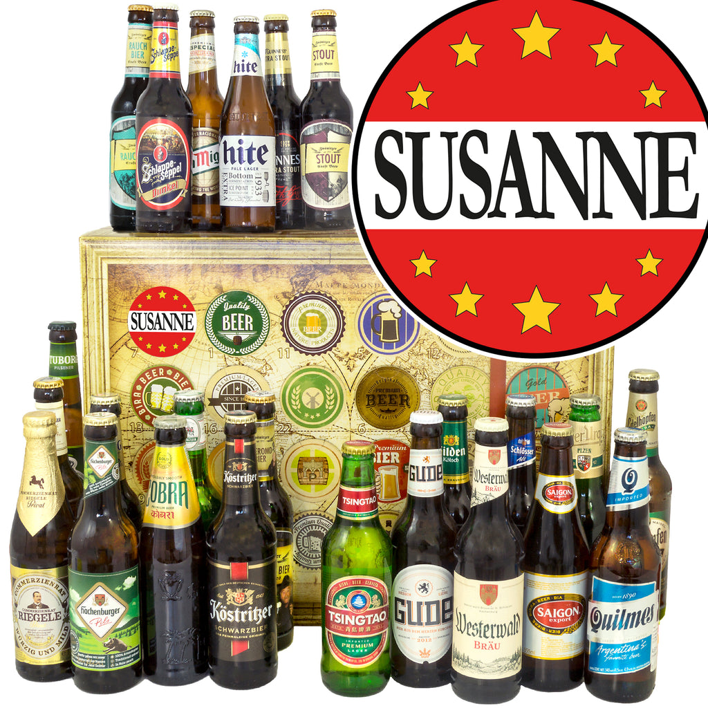 Susanne | 24 Flaschen Biere Welt und Deutschland | Geschenkbox