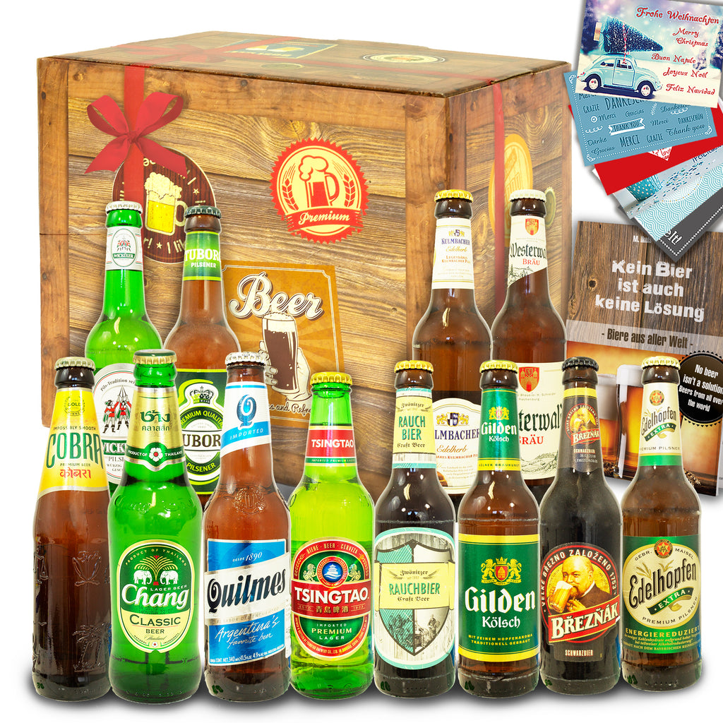 Bier Geschenkidee | 12 Flaschen Biere der Welt und Deutschland Präsent