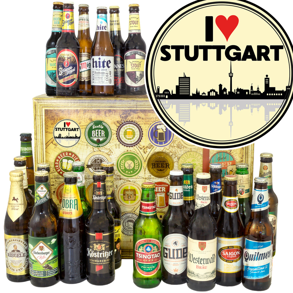 I love Stuttgart | 24x Bier International und Deutschland | Bierset