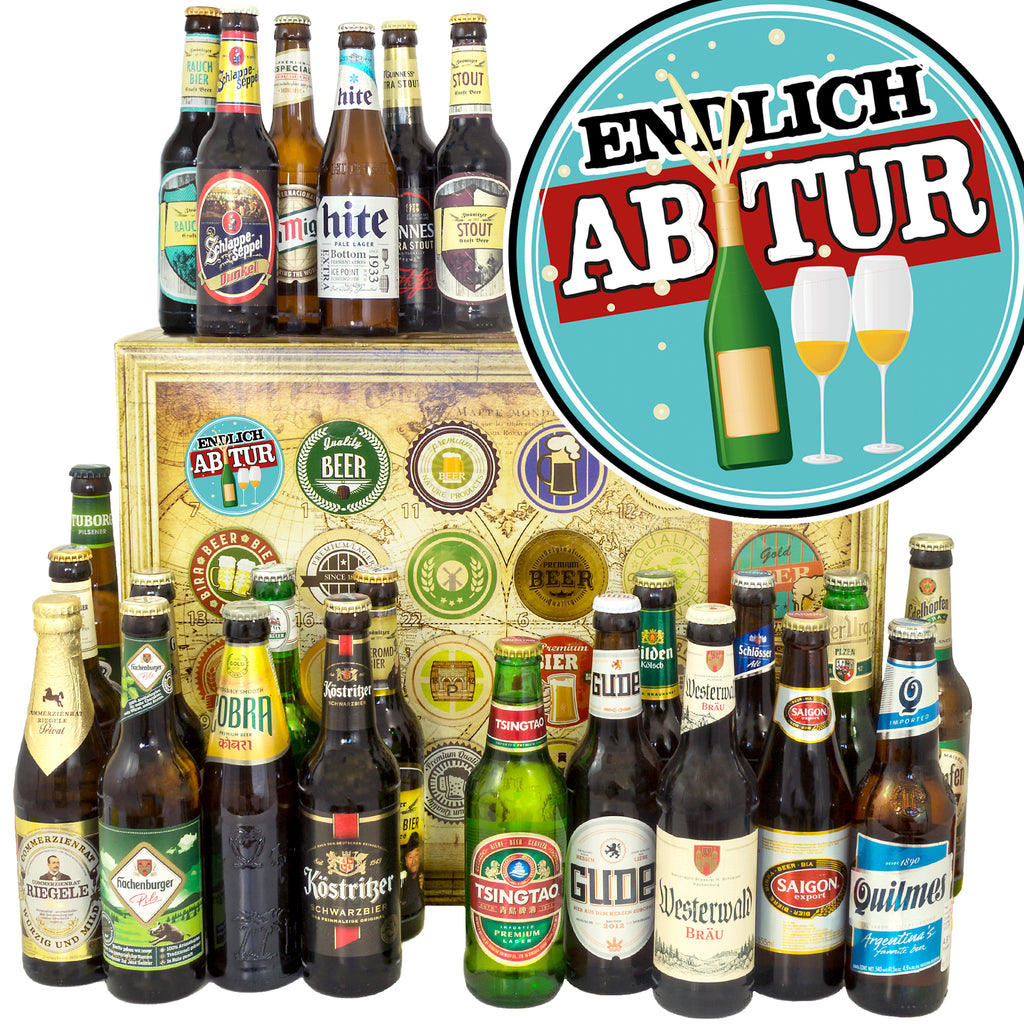 Endlich Abitur | 24x Bier Deutschland und Welt | Geschenkpaket