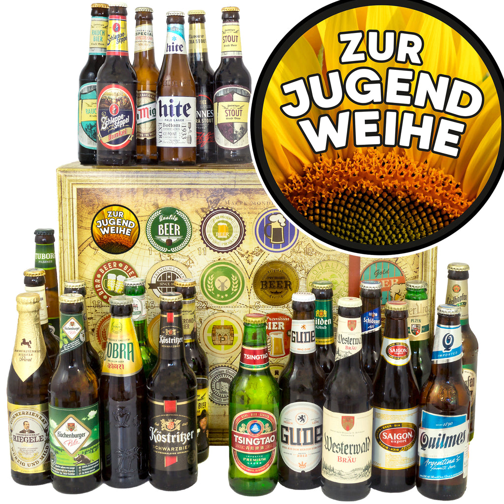 Zur Jugendweihe | 24x Bier International und Deutschland | Geschenk Box
