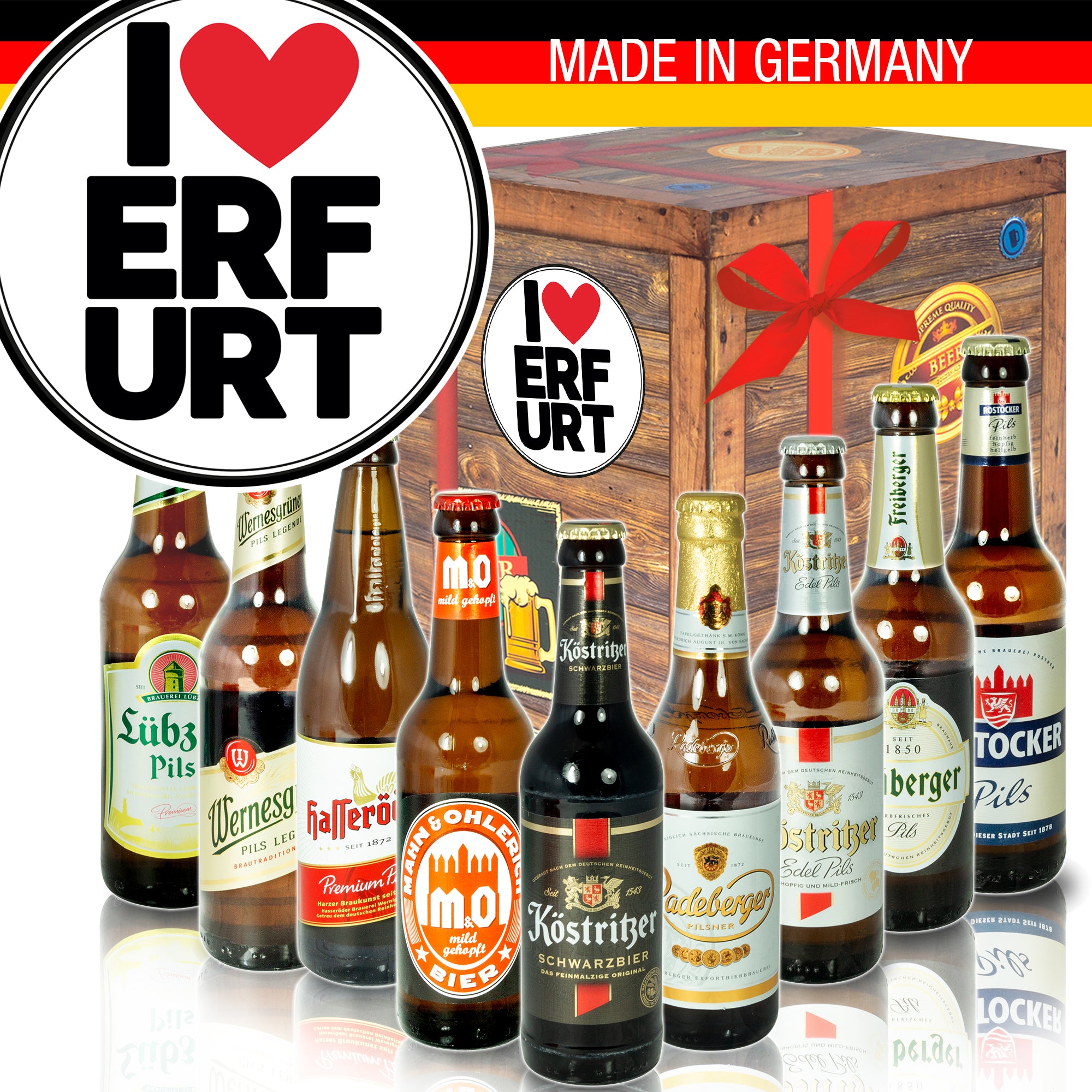 I love Erfurt | 9 Spezialitäten Biere aus Ostdeutschland | Bierpaket