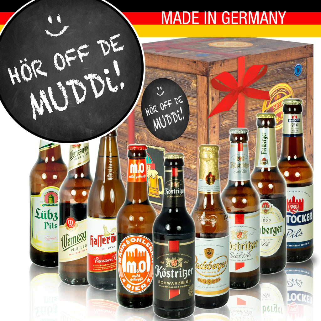 Hör off de Muddi | 9 Flaschen Biere Ostdeutsch | Geschenkset