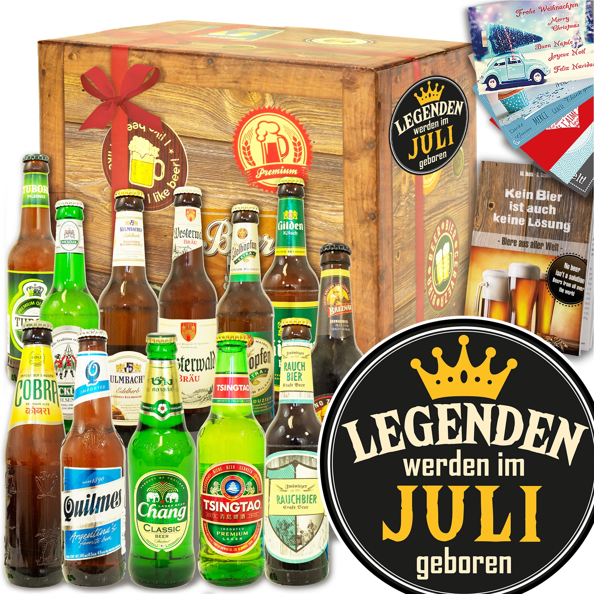 Legende Juli | 12x Bier aus der Welt und Deutschland | Geschenkkorb